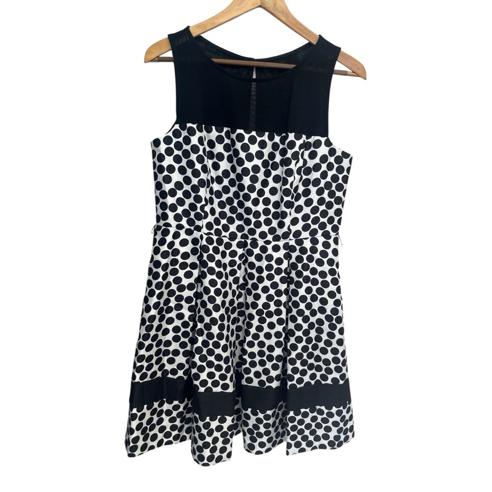 Danny & Nicole Sleeveless Polka-Dot Fit & Flare Dress Size 14 Petite